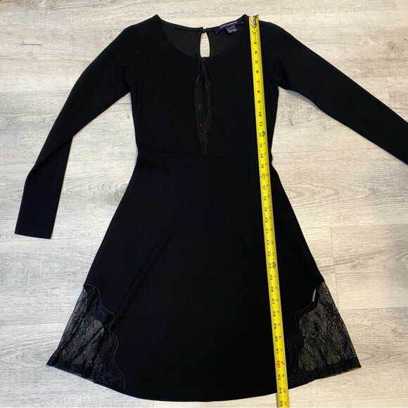 French Connection Little Black Dress with Peekaboo Lace Detail Size 4 - Picture 8 of 16
